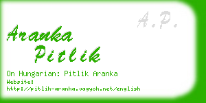 aranka pitlik business card